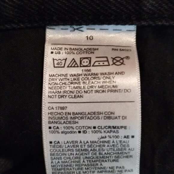 Old Navy Womens Distressed Raw Hem Cut Off Denim Jean Shorts Size 10 Black - Picture 4 of 4